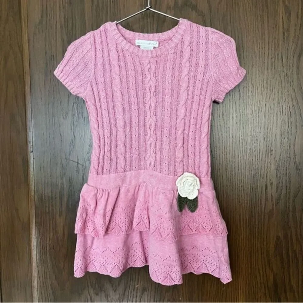 Maggie & Zoe Pink Cable Knit Sweater Dress